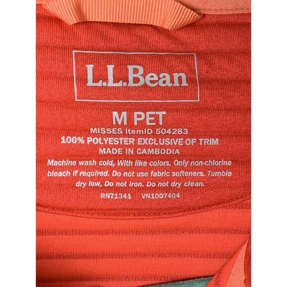 L.L. BEAN Airlight Pullover Woman Size MP Coral Snaps Kangaroo Pocket Athleisure - Picture 4 of 7